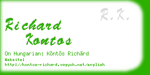 richard kontos business card